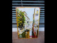 Metal sign miscellaneous Venice canals boats boatman romance