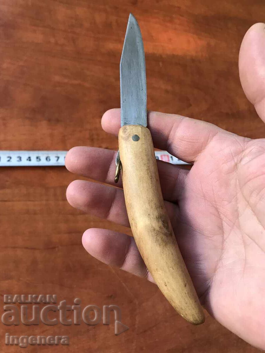 Auction  FOLDING KNIFE, OLD SHAFT, MARKED BLADE