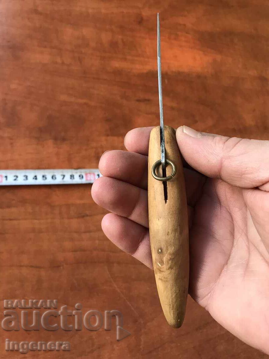 FOLDING KNIFE, OLD SHAFT, MARKED BLADE - 6