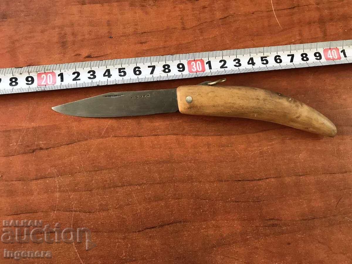 FOLDING KNIFE, OLD SHAFT, MARKED BLADE