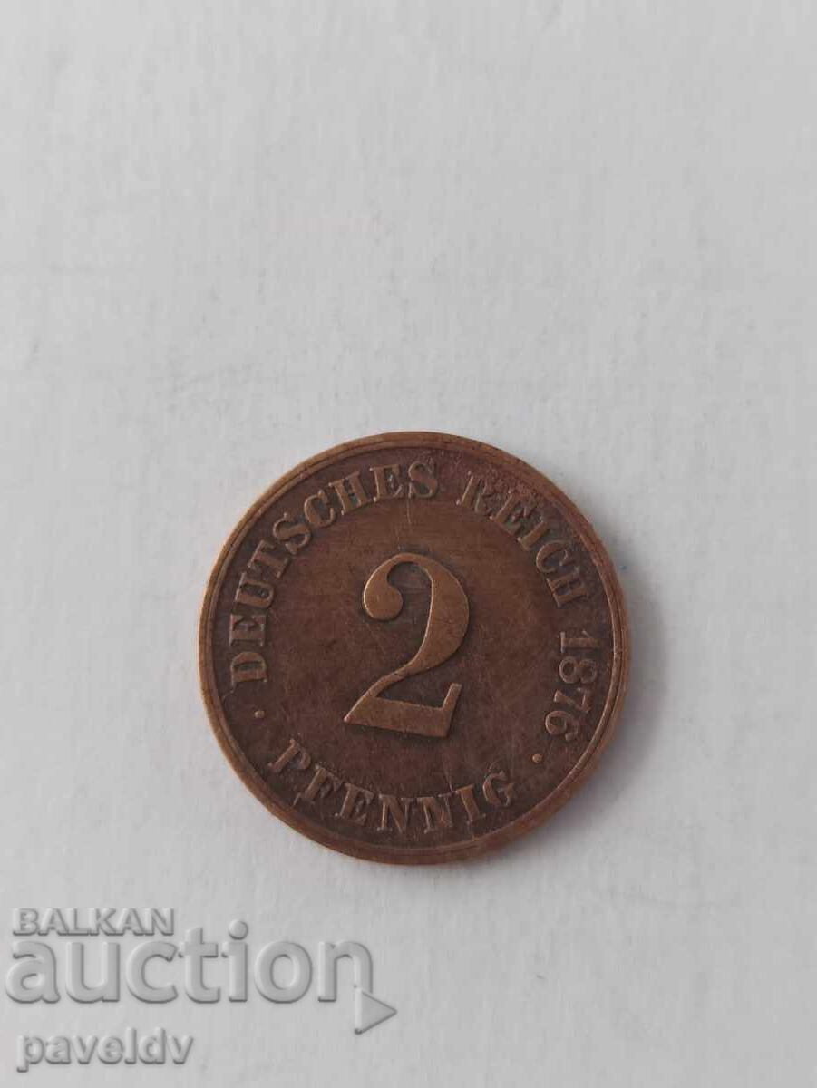 2 pfennigs - 1876 - Germania