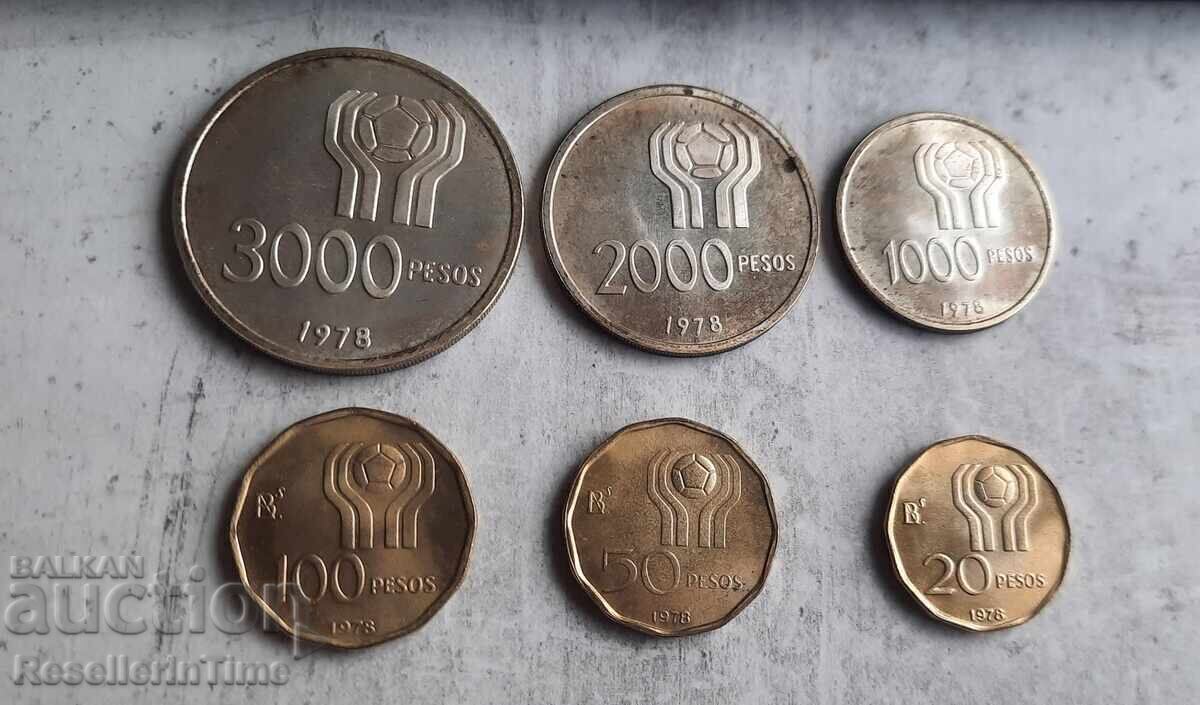 Auction Lot of 6 coins Argentina FIFA World Cup 1978 Auction Lot of 6 coins Argentina FIFA World Cup 1978