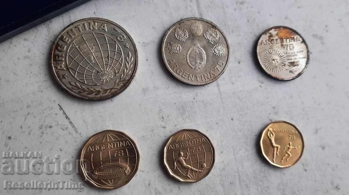 Delivery of Lot of 6 coins Argentina FIFA World Cup 1978 Delivery of Lot of 6 coins Argentina FIFA World Cup 1978