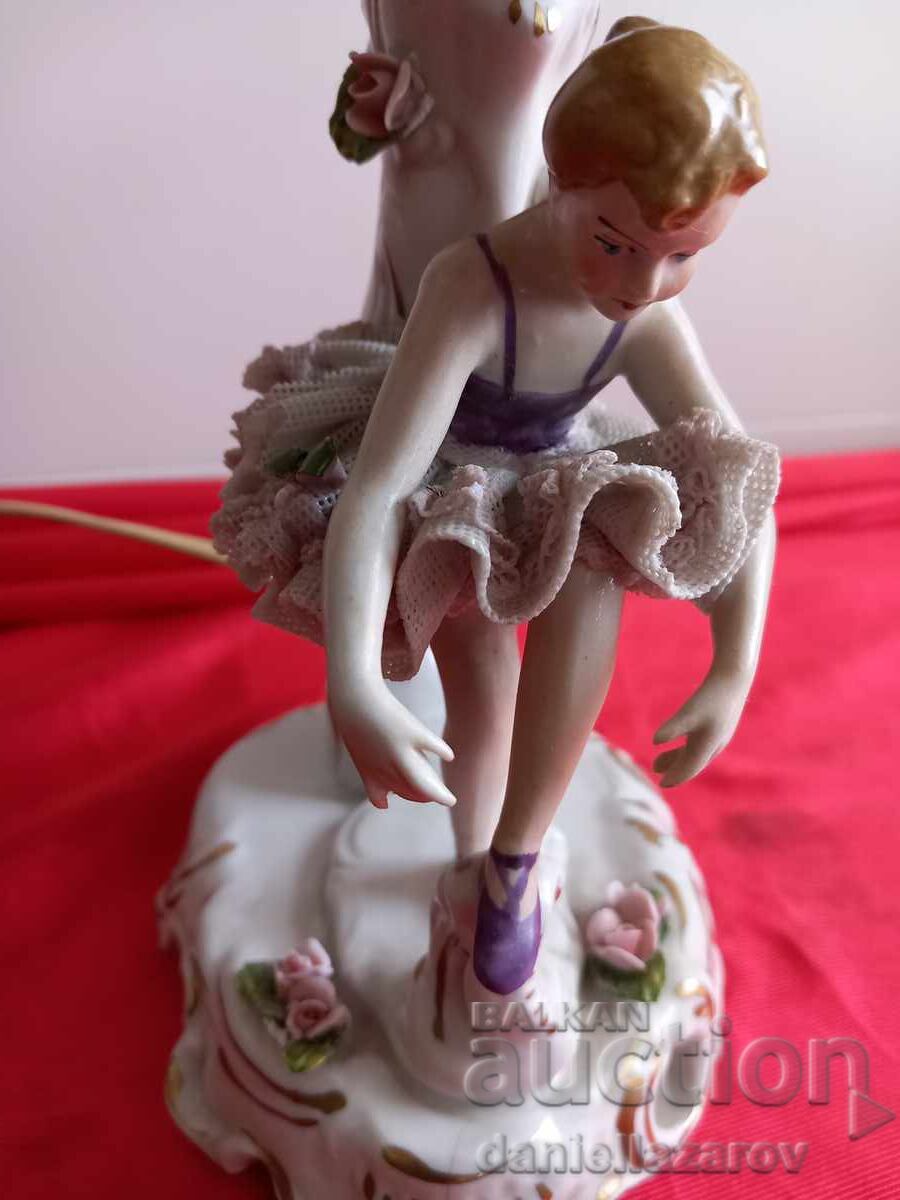 Auction DRESDEN , Wilhelm RittirscPorcelain Lamp Ballerina DRESDEN Auction DRESDEN , Wilhelm RittirscPorcelain Lamp Ballerina DRESDEN
