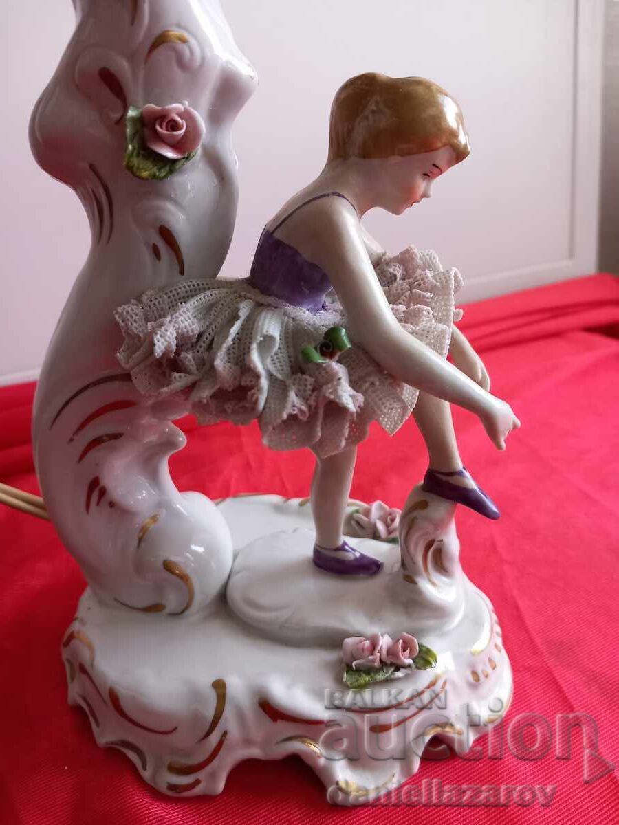 Delivery of DRESDEN , Wilhelm RittirscPorcelain Lamp Ballerina DRESDEN