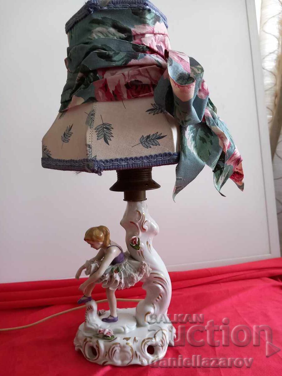 DRESDEN , Wilhelm RittirscPorcelain Lamp Ballerina DRESDEN