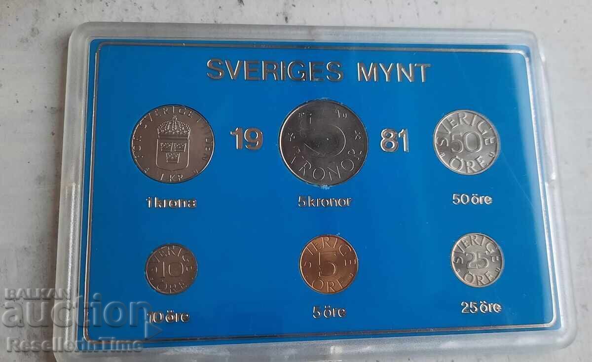 Complete set of six Swedish coins 1981, in plastic... with price 20.00 BGN | € 10.23