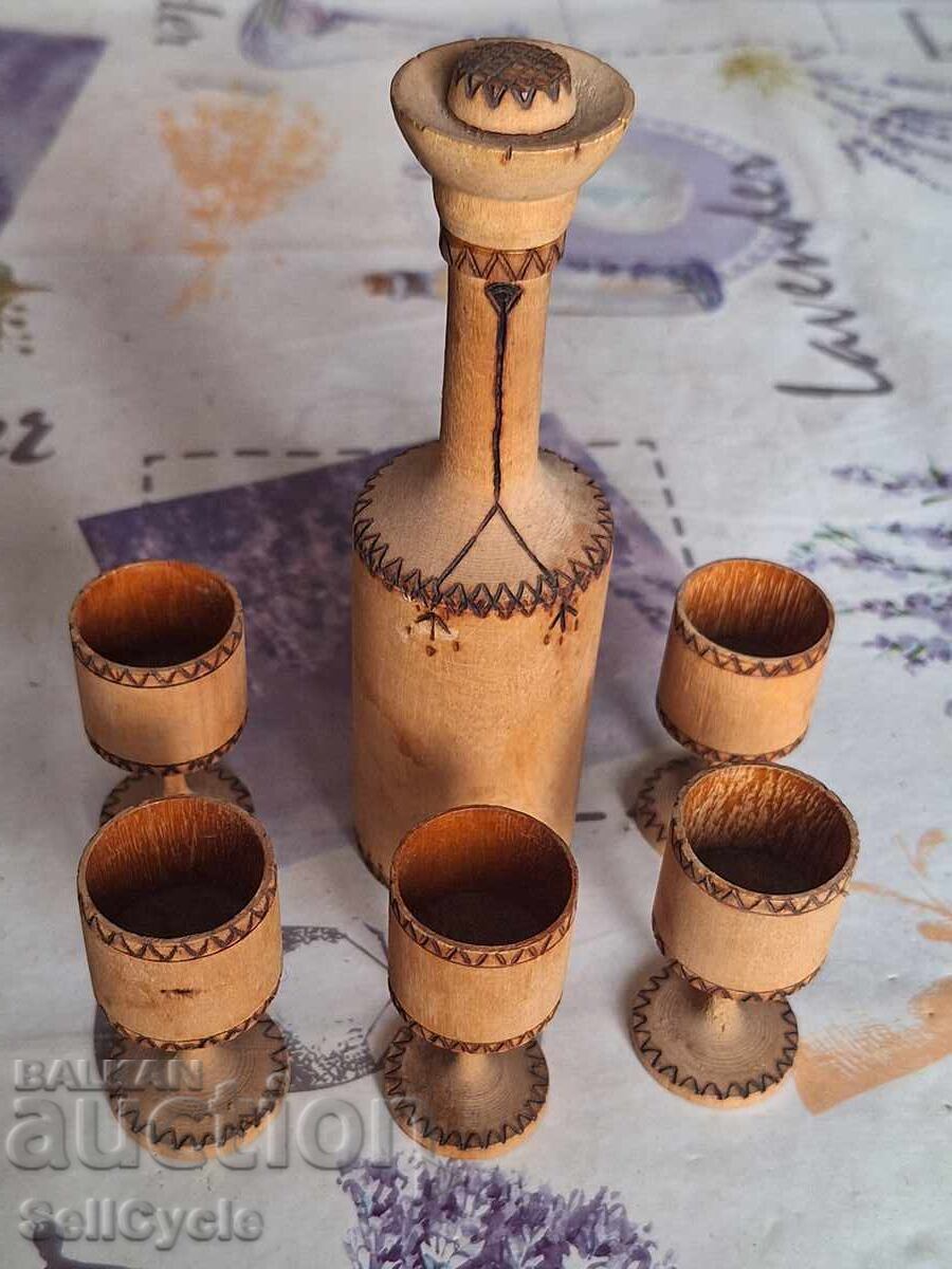 ✅ДЪРВЕН КОМПЛЕКТ ЗА НАПИТИ❗