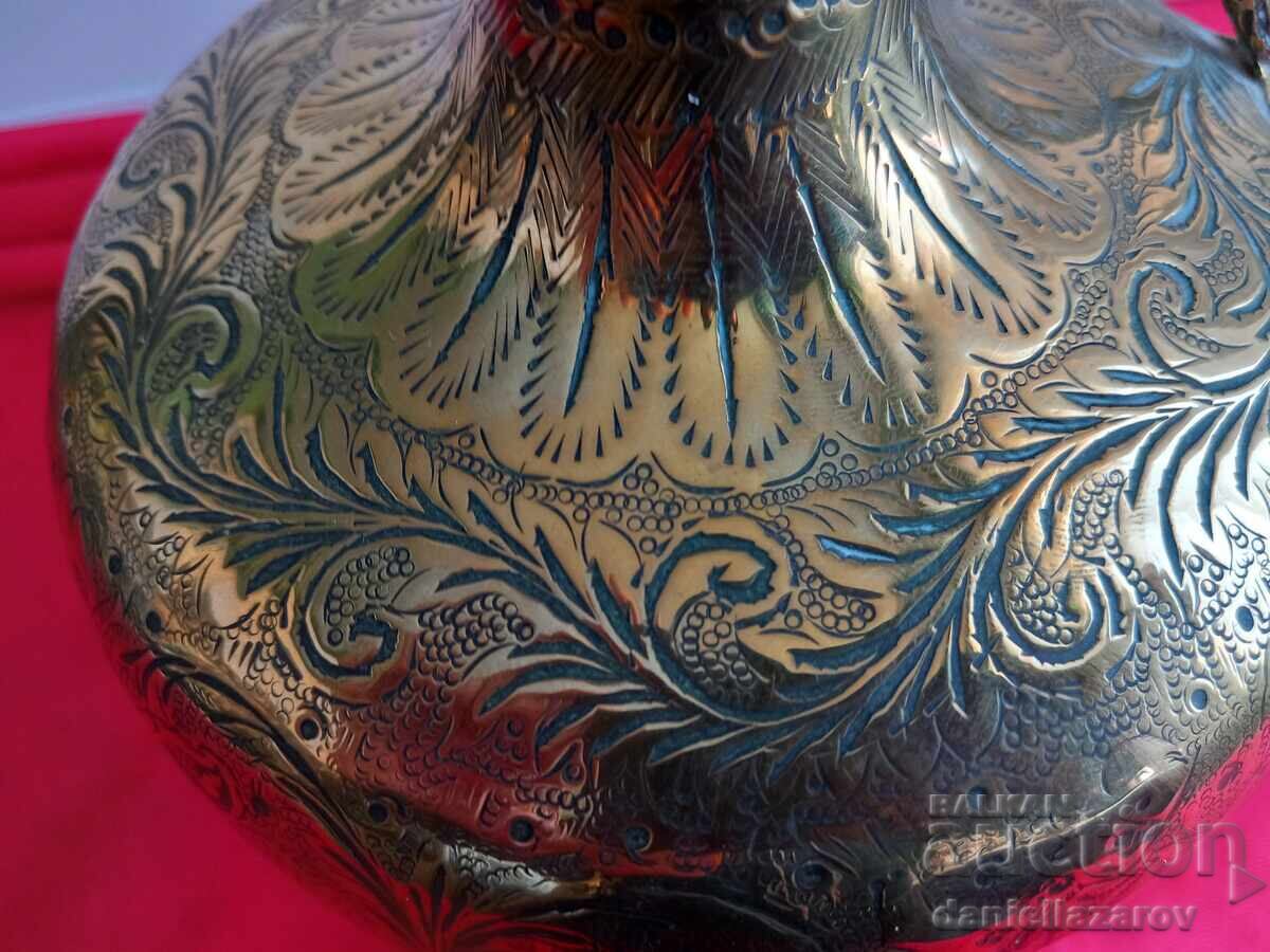 Auction Old Bronze Persian Vessel, Jug with Gilding Auction Old Bronze Persian Vessel, Jug with Gilding