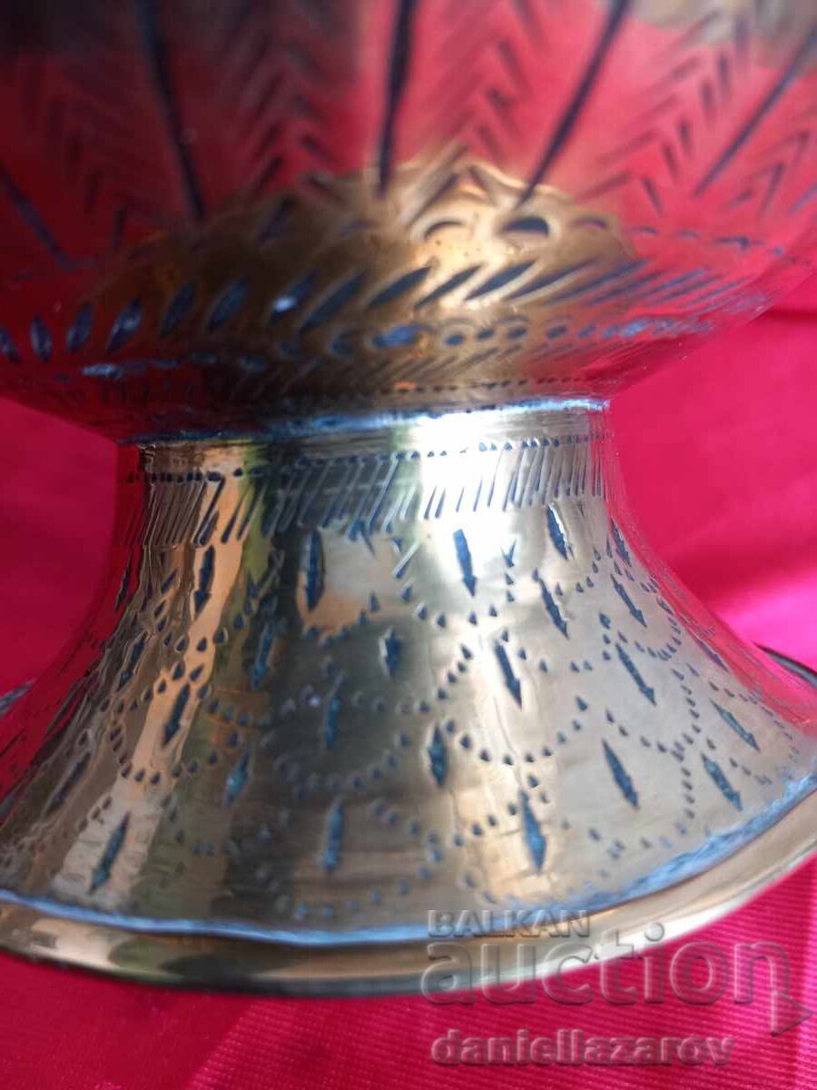 Old Bronze Persian Vessel, Jug with Gilding - 5