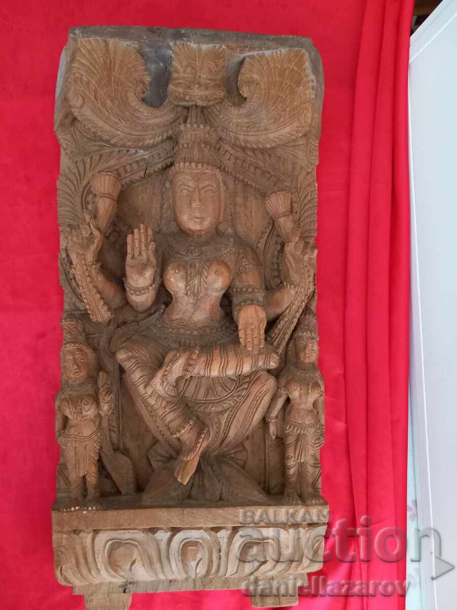 Old Asian Woodcarving, Panel, Buddhism, Goddess, Buddha Old Asian Woodcarving, Panel, Buddhism, Goddess, Buddha