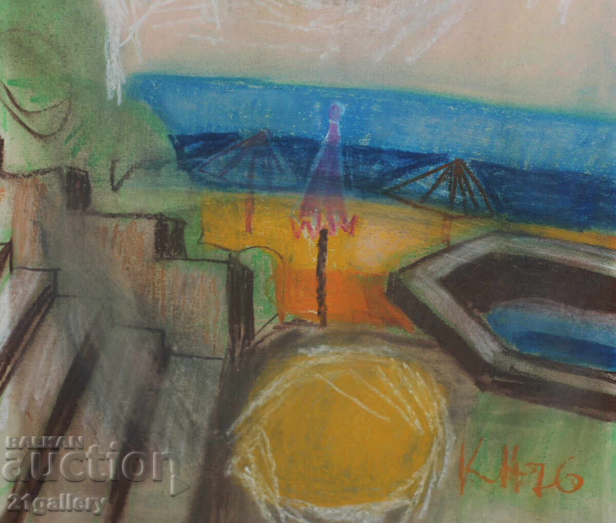 Kiril Nedyalkov (1940 – 2023) Pastel / Landscape 1976 - 5 Kiril Nedyalkov (1940 – 2023) Pastel / Landscape 1976 - 5