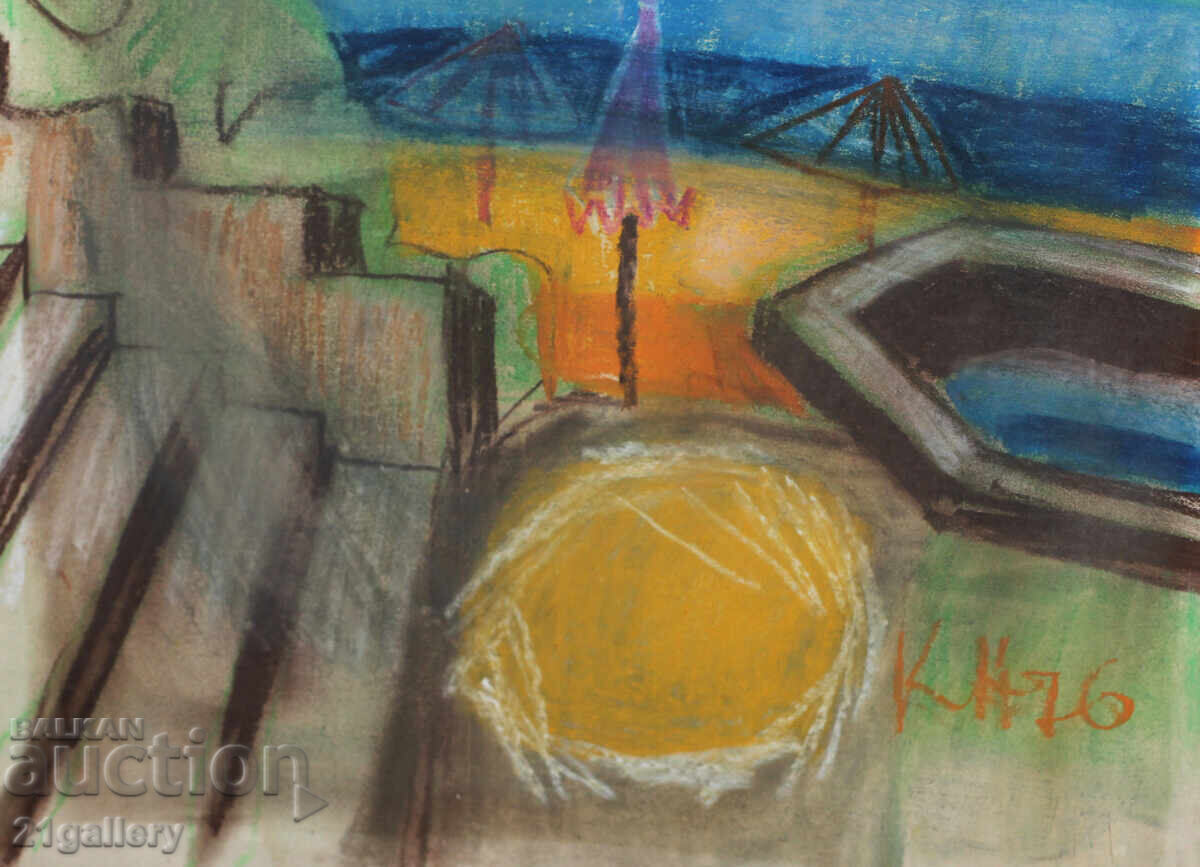 Kiril Nedyalkov (1940 – 2023) Pastel / Landscape 1976 - 7 Kiril Nedyalkov (1940 – 2023) Pastel / Landscape 1976 - 7