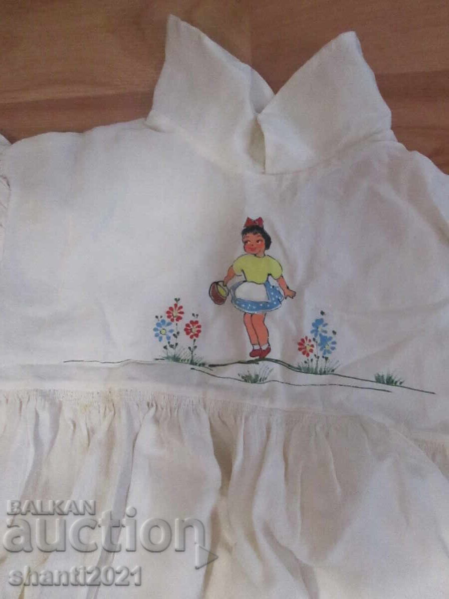 Auction Vintage children's silk dress, hand-painted Auction Vintage children's silk dress, hand-painted