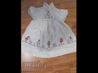 Vintage children's silk dress, hand-painted