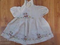 Vintage children's silk dress, hand-painted