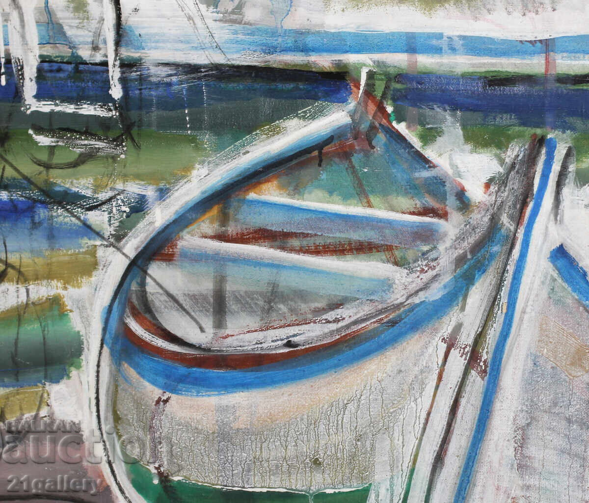 Panayot Apostolov oil paintings landscape with boats - 5 Panayot Apostolov oil paintings landscape with boats - 5