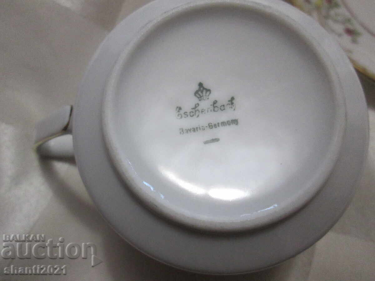 Auction  Collectible porcelain cup, saucer, marked, Germany