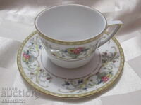 Collectible porcelain cup, saucer, marked, Germany