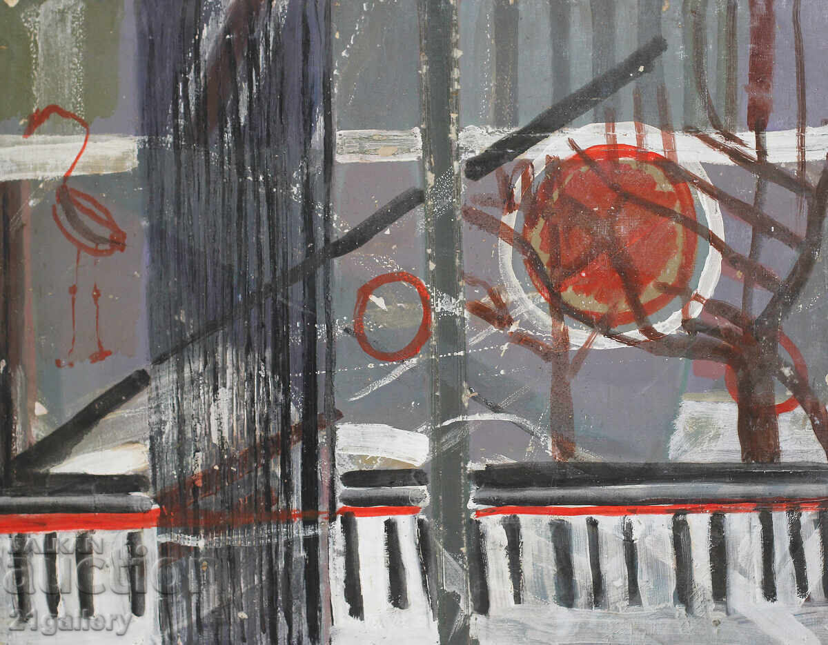 Αφηρημένη σύνθεση ελαιοχρωματισμών Panayot Apostolov Αφηρημένη σύνθεση ελαιοχρωματισμών Panayot Apostolov