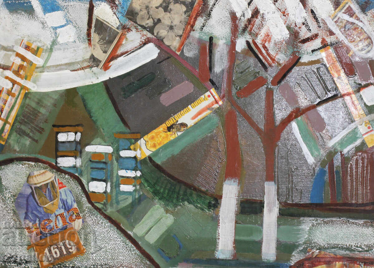 Panayot Apostolov oil paints abstract composition with price 450.00 BGN | € 230.08 Panayot Apostolov oil paints abstract composition with price 450.00 BGN | € 230.08