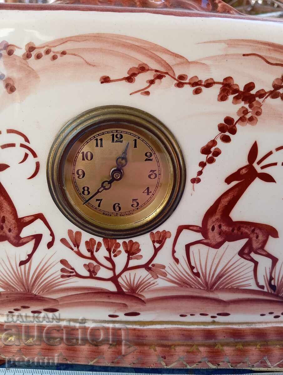 Old German porcelain mantel clock with price 90.00 BGN | € 46.02 Old German porcelain mantel clock with price 90.00 BGN | € 46.02