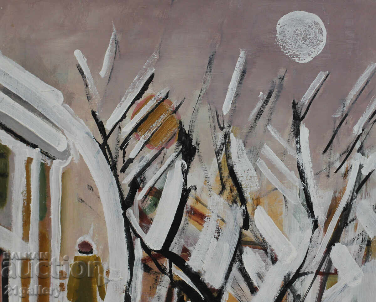 Delivery of Panayot Apostolov oil paintings, winter landscape