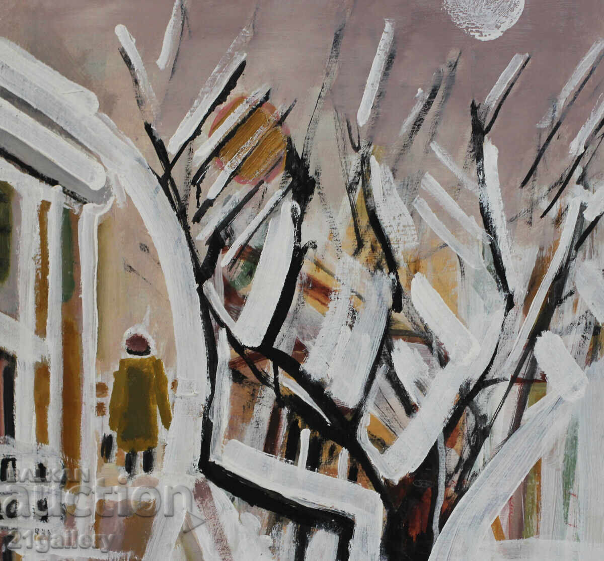 Panayot Apostolov oil paintings, winter landscape - 5