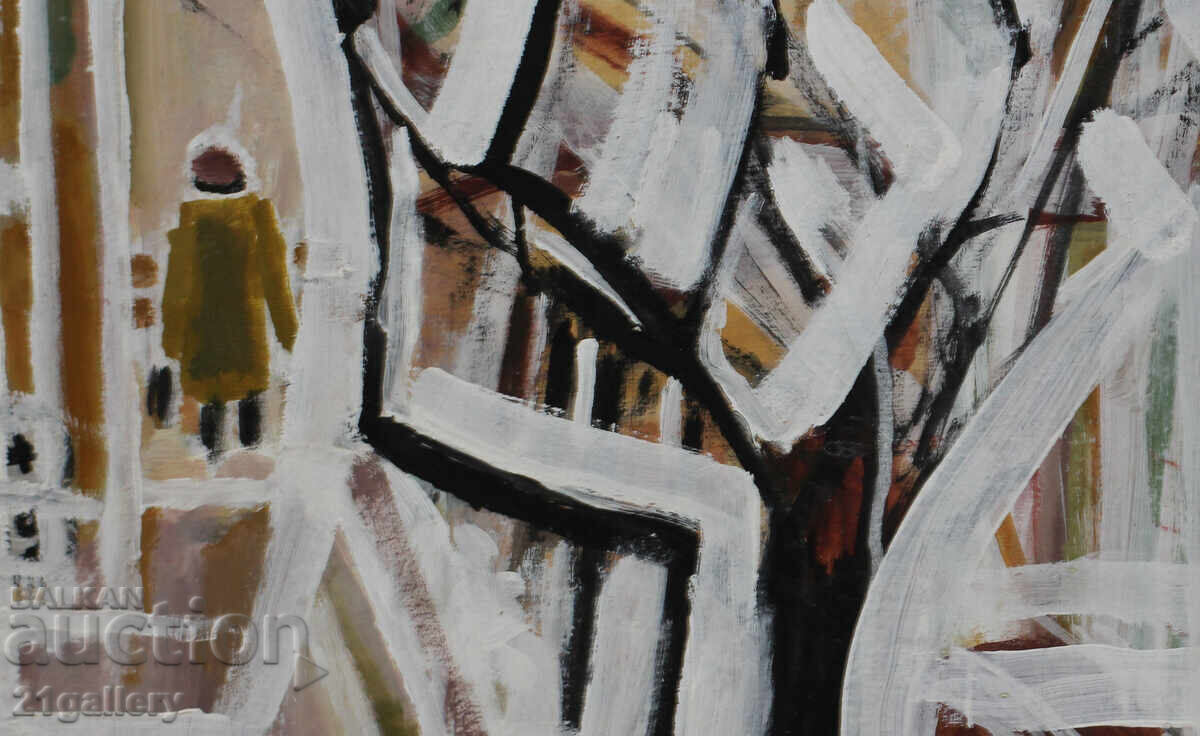 Panayot Apostolov oil paintings, winter landscape - 7