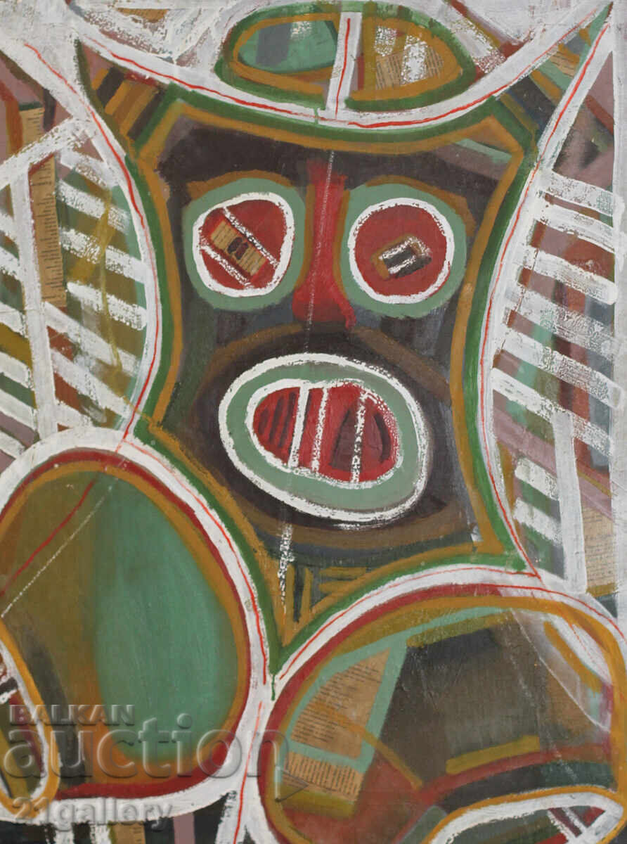 Panayot Apostolov oil paints abstract composition 1982 Panayot Apostolov oil paints abstract composition 1982