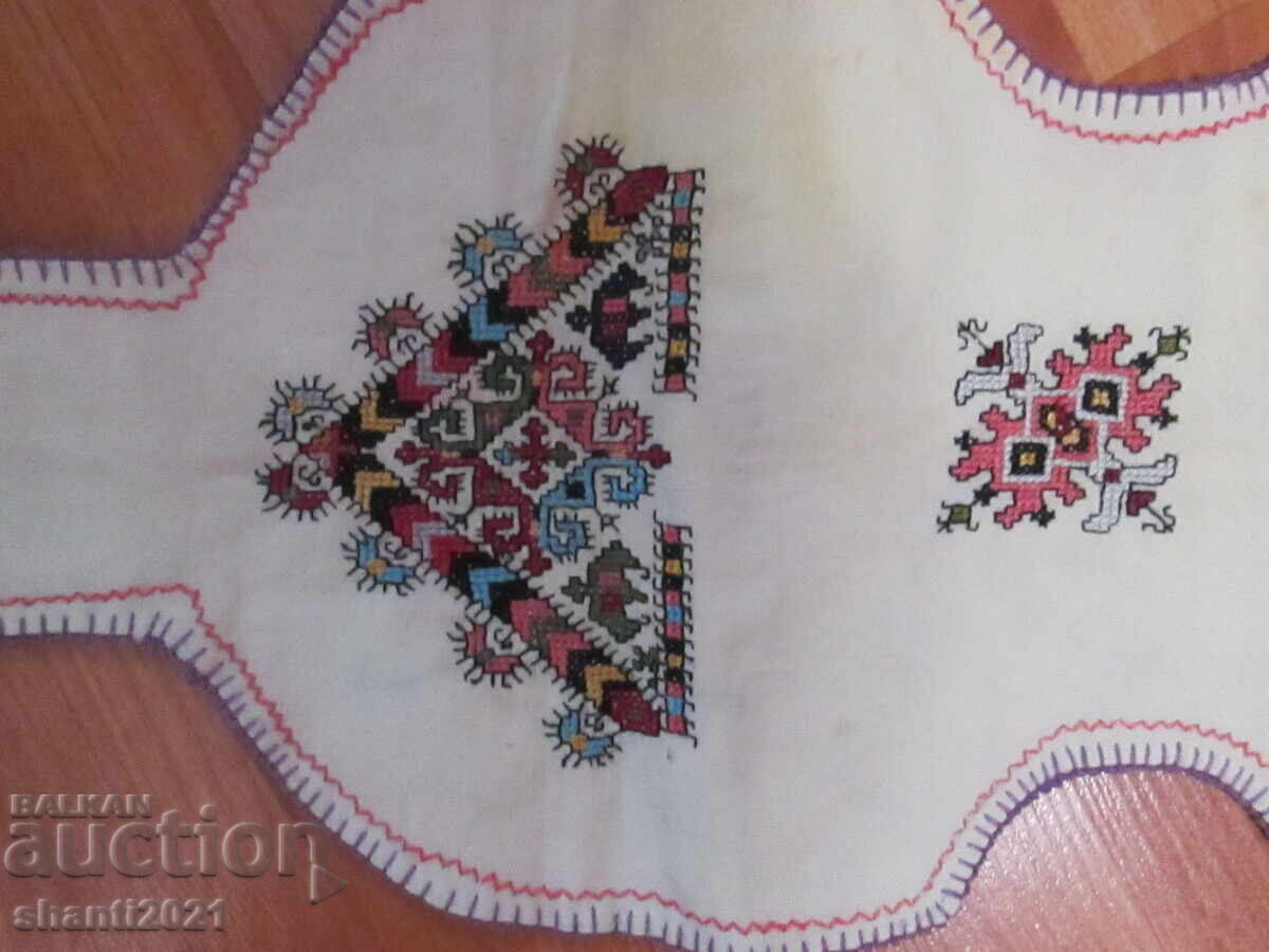 19th century hand embroidery, plaid, tablecloth, violin, folk motifs with price 255.00 BGN | € 130.38