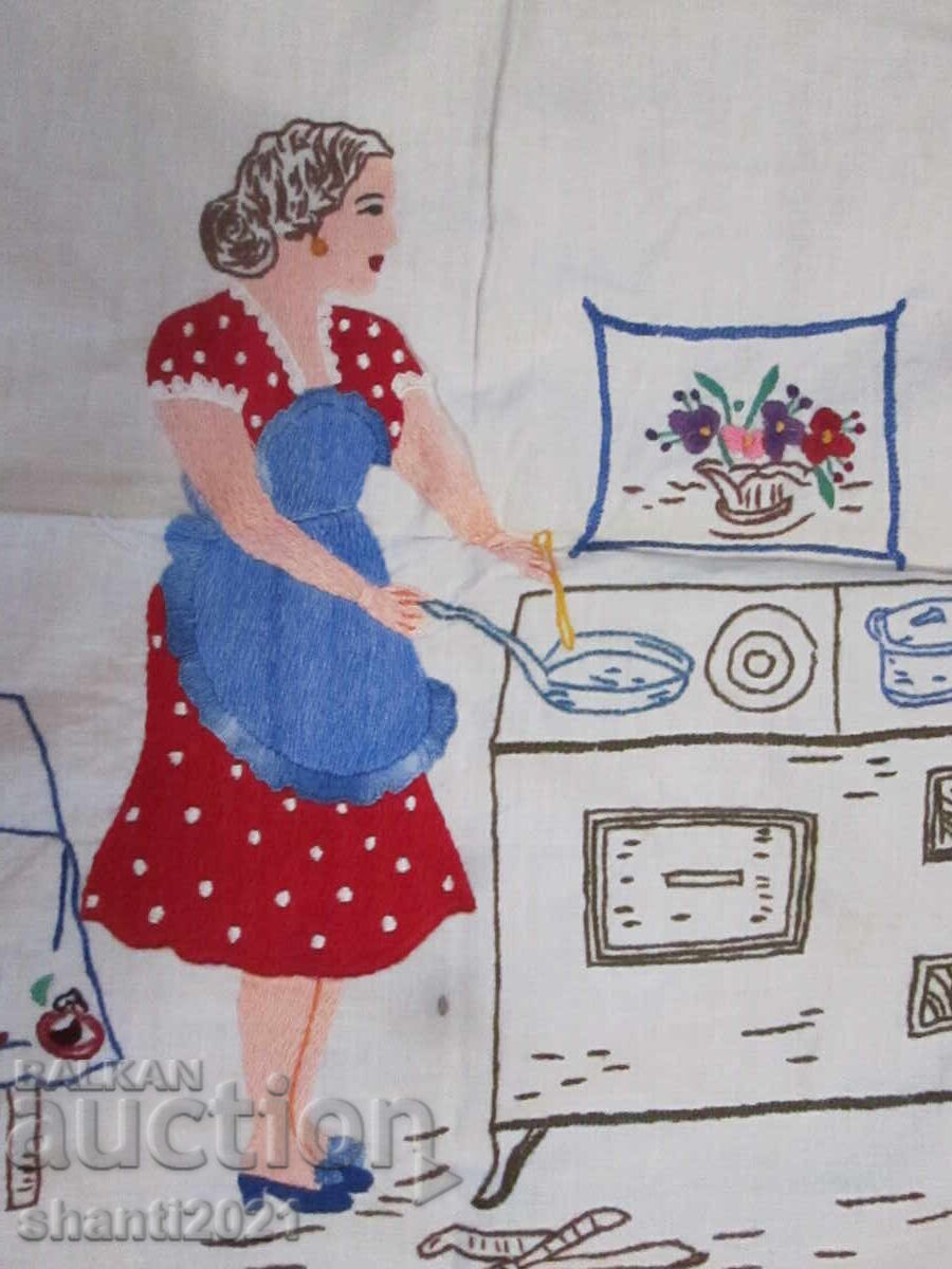 Vintage plaid, wall carpet, hand embroidery, 85x72cm. with price 55.00 BGN | € 28.12 Vintage plaid, wall carpet, hand embroidery, 85x72cm. with price 55.00 BGN | € 28.12