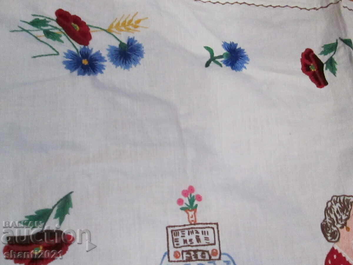 Delivery of Vintage plaid, wall carpet, hand embroidery, 85x72cm. Delivery of Vintage plaid, wall carpet, hand embroidery, 85x72cm.