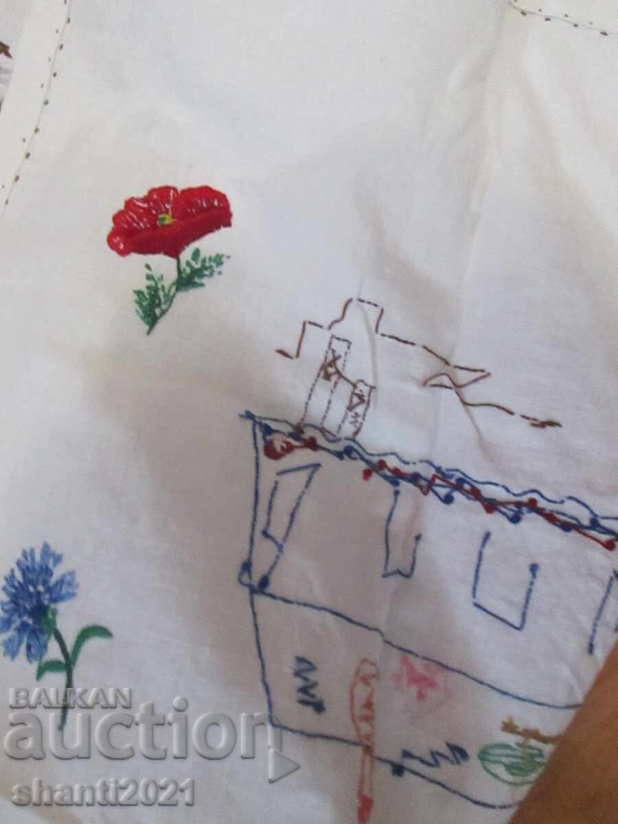 Vintage plaid, wall carpet, hand embroidery, 85x72cm. - 5 Vintage plaid, wall carpet, hand embroidery, 85x72cm. - 5