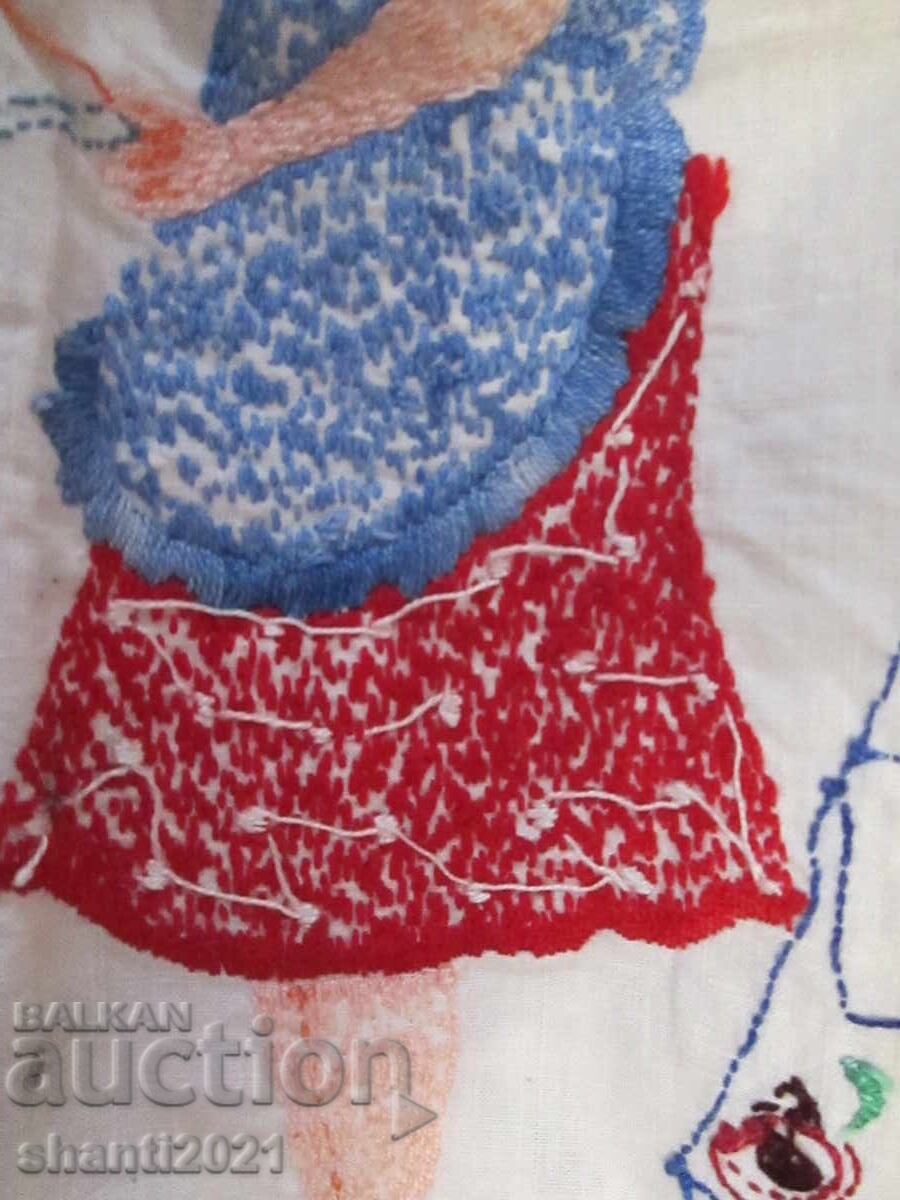 Vintage plaid, wall carpet, hand embroidery, 85x72cm. - 7 Vintage plaid, wall carpet, hand embroidery, 85x72cm. - 7