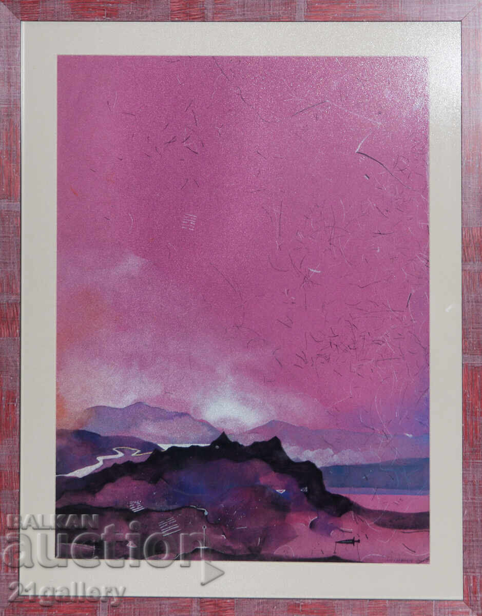 Angela Minkova /1955-/ Watercolor landscape 1996 with price 450.00 BGN | € 230.08 Angela Minkova /1955-/ Watercolor landscape 1996 with price 450.00 BGN | € 230.08