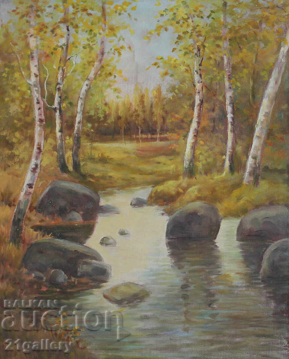 Old Oil Painting, Forest Landscape Old Oil Painting, Forest Landscape