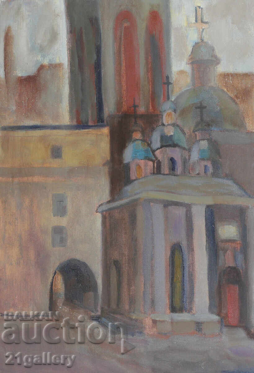 Old Oil Painting, Cityscape with price 400.00 BGN | € 204.52 Old Oil Painting, Cityscape with price 400.00 BGN | € 204.52