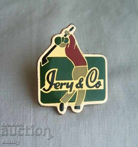 Insigna de golf - sponsor Jery & Co cu preț 5.00 BGN | € 2.56 Insigna de golf - sponsor Jery & Co cu preț 5.00 BGN | € 2.56