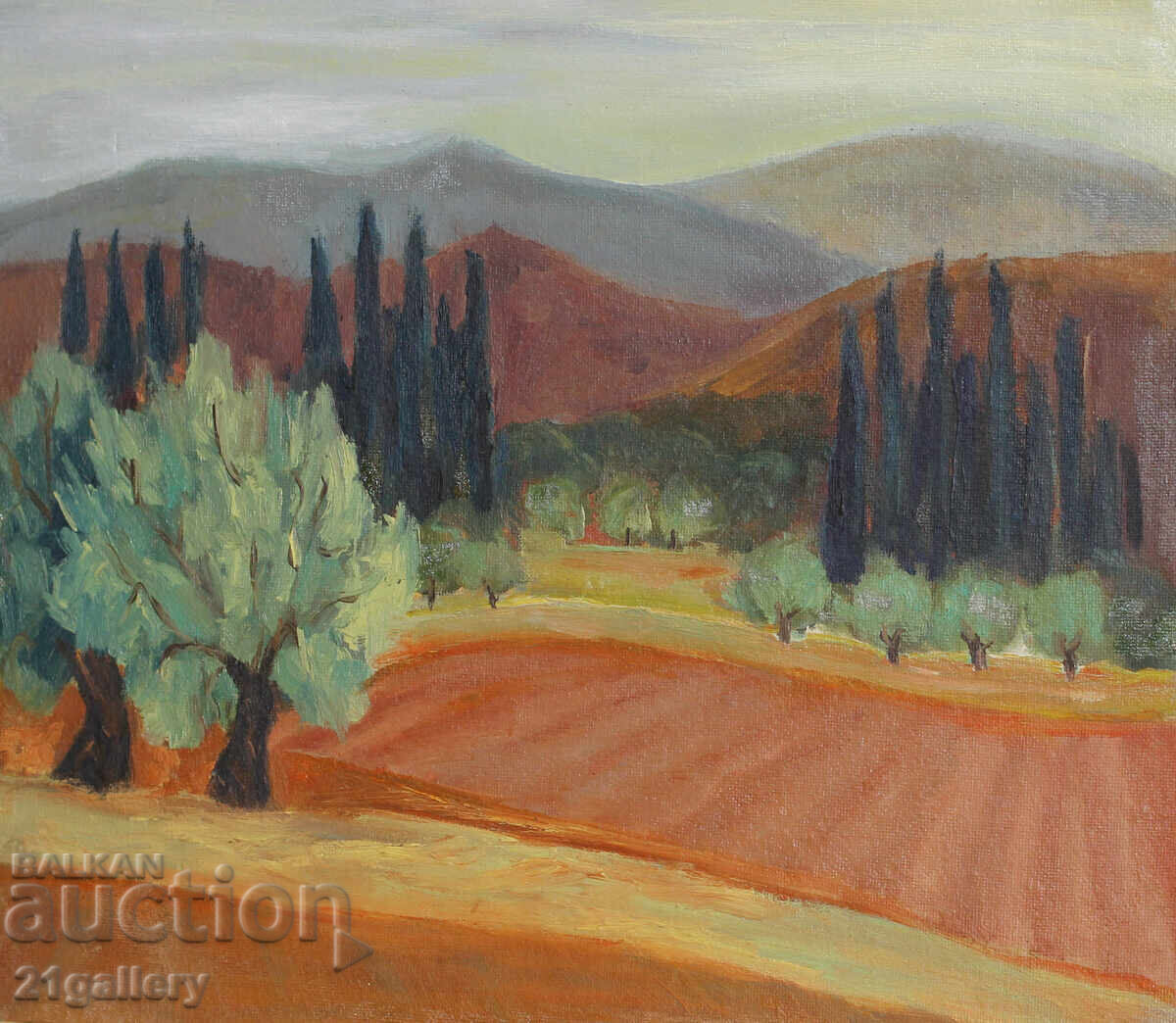 Oil painting, mountain landscape with price 350.00 BGN | € 178.95 Oil painting, mountain landscape with price 350.00 BGN | € 178.95