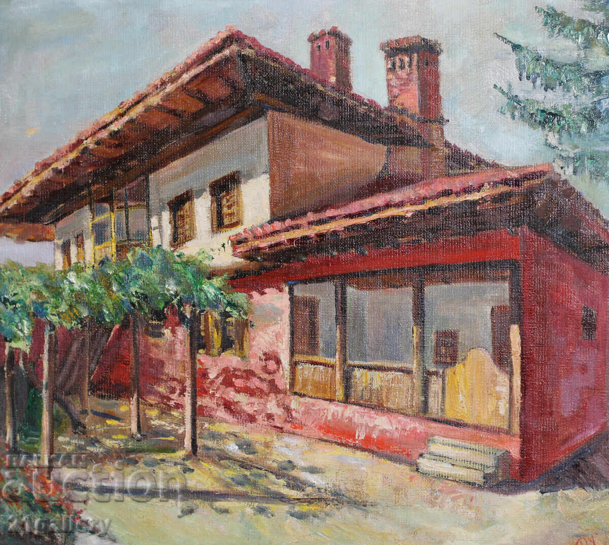 Landscape, Renaissance house, oil paintings, signed with price 600.00 BGN | € 306.78 Landscape, Renaissance house, oil paintings, signed with price 600.00 BGN | € 306.78