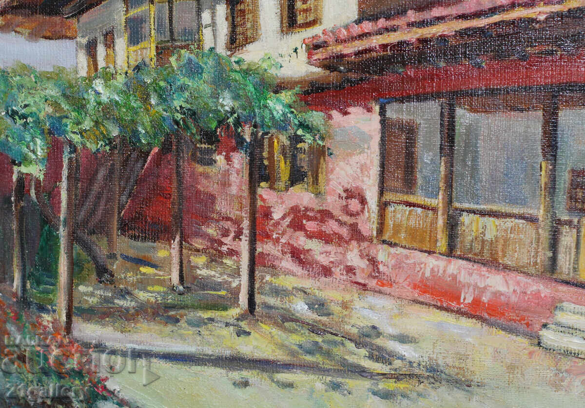 Delivery of Landscape, Renaissance house, oil paintings, signed Delivery of Landscape, Renaissance house, oil paintings, signed