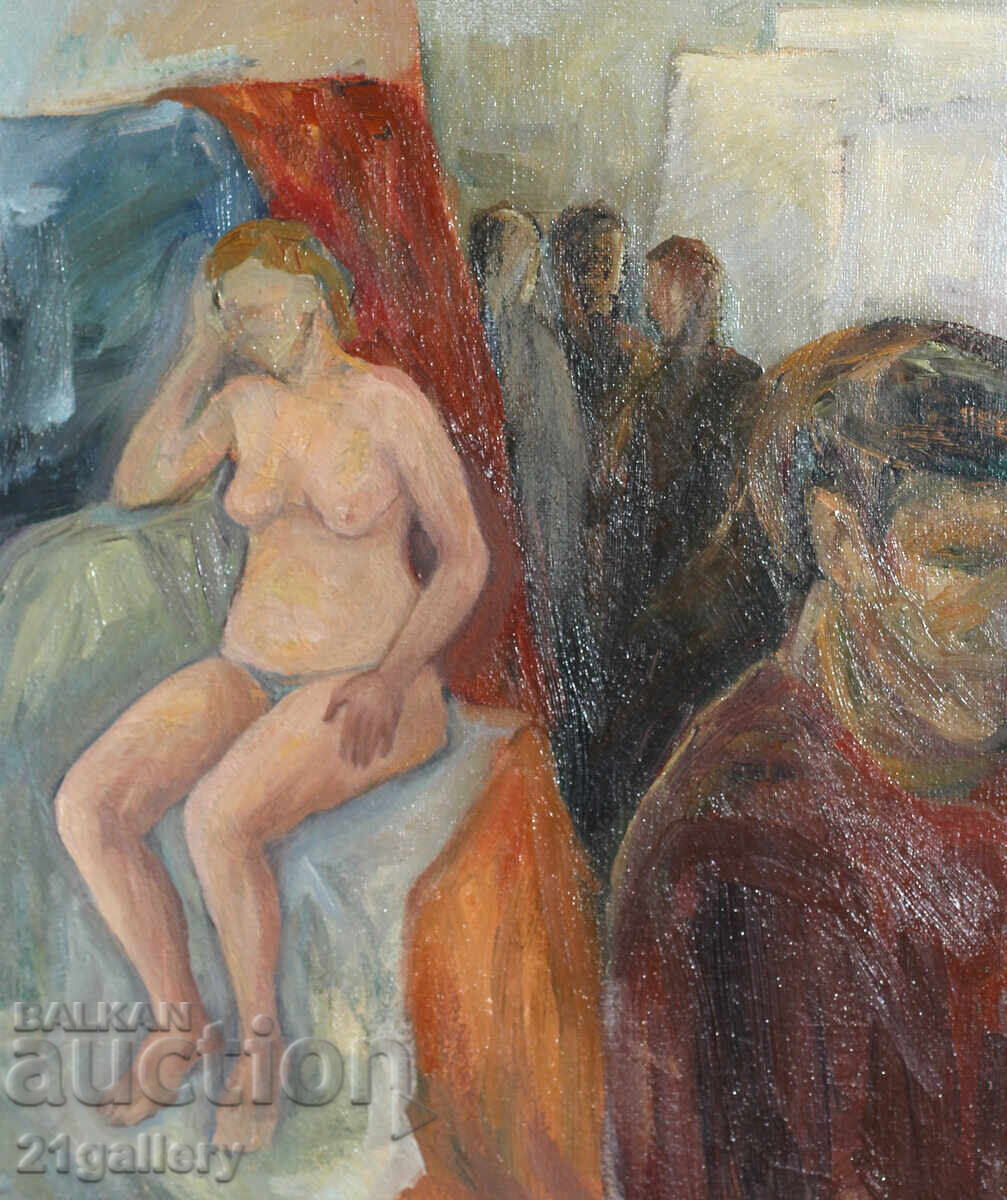 Oil painting figural composition with price 400.00 BGN | € 204.52 Oil painting figural composition with price 400.00 BGN | € 204.52