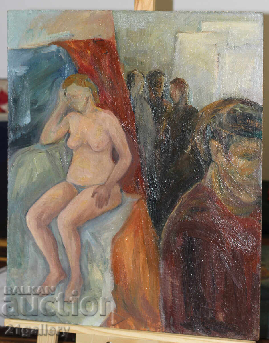 Auction Oil painting figural composition Auction Oil painting figural composition