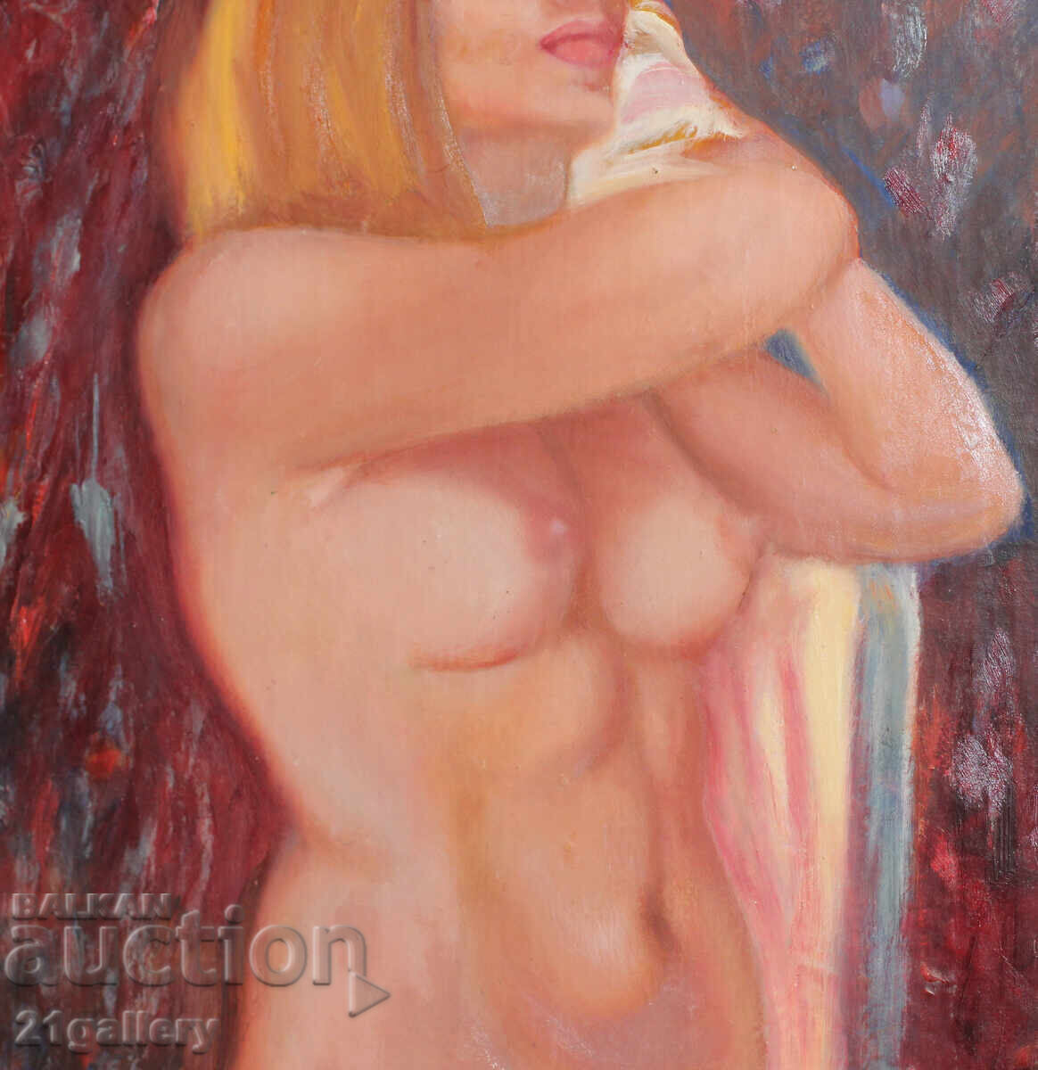 Ελαιογραφία εικονιστική σύνθεση γυμνό σώμα - 5