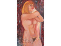 Oil painting figurative composition nude body