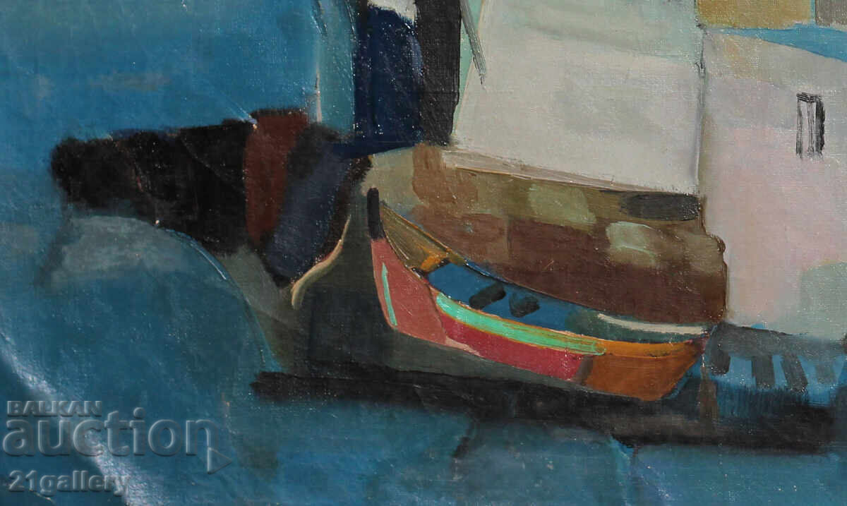 Delivery of Landscape with boats and a house, oil paintings Delivery of Landscape with boats and a house, oil paintings