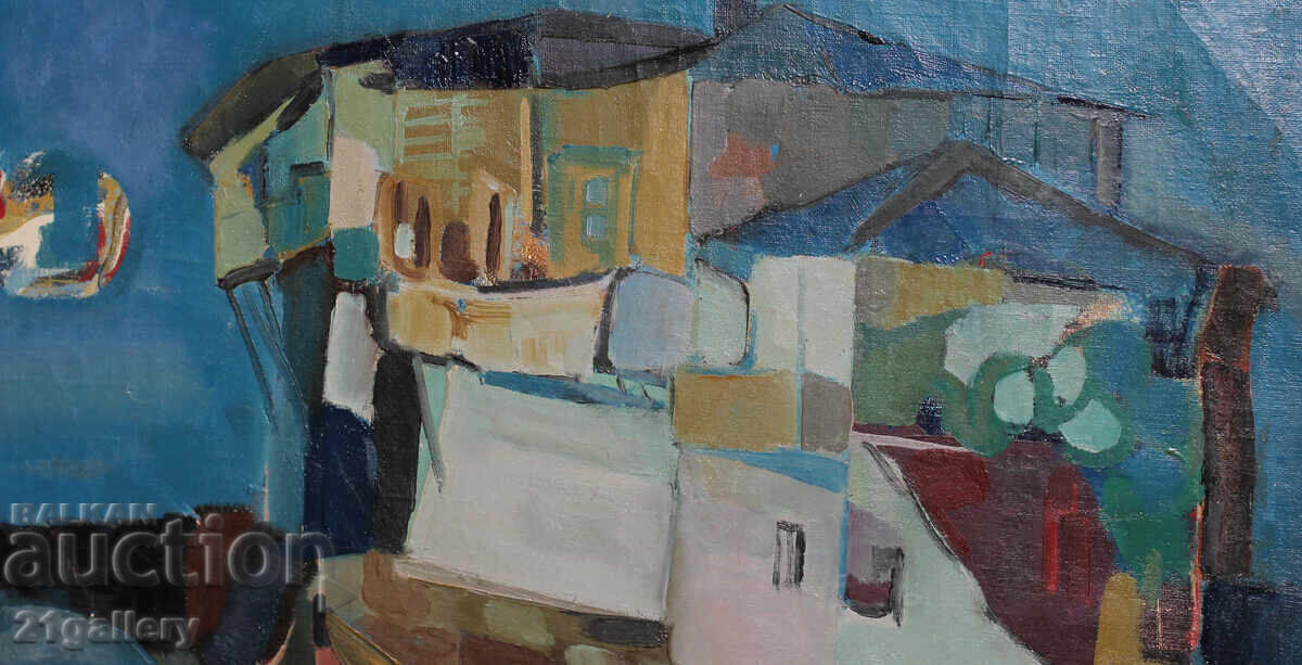 Landscape with boats and a house, oil paintings - 6 Landscape with boats and a house, oil paintings - 6