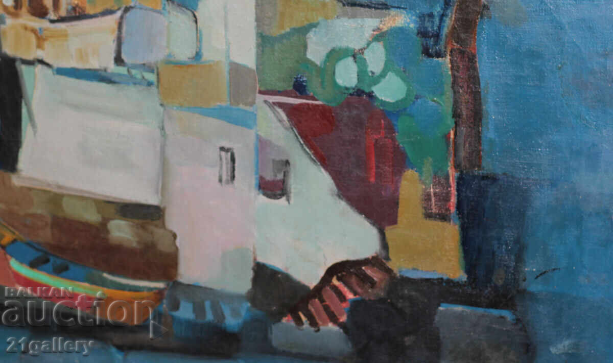 Landscape with boats and a house, oil paintings - 7 Landscape with boats and a house, oil paintings - 7