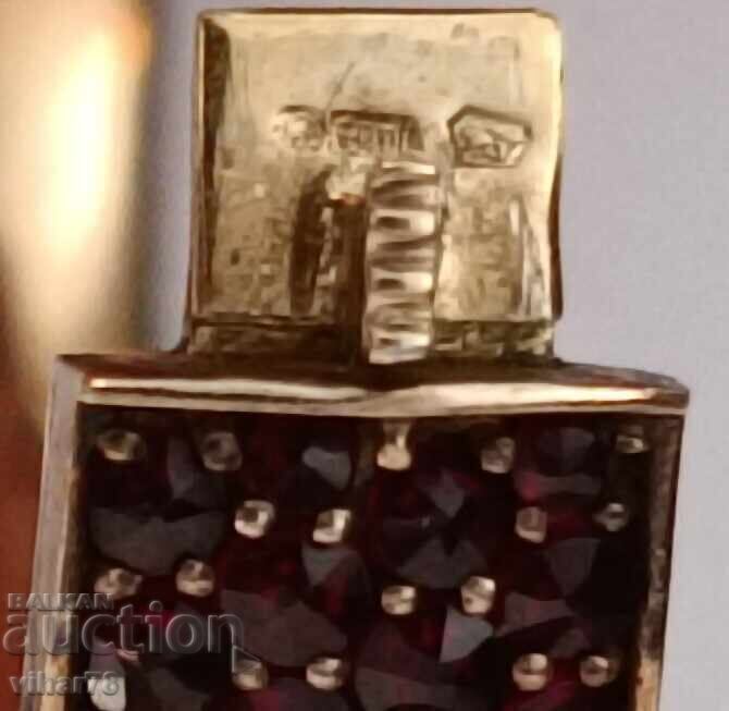 Gold-plated silver bracelet with Bohemian garnets - 5 Gold-plated silver bracelet with Bohemian garnets - 5